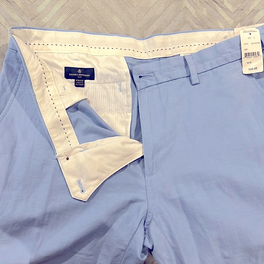 Blue Brooks Brothers linen pants- NWT
